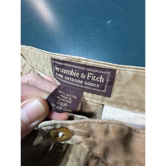 VTG Abercrombie & Fitch Baggy Cargo Pants Mens 36x30 Y2K Military Skater Tan - Picture 9 of 14